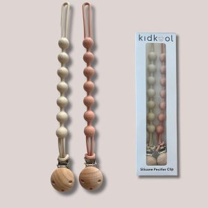 КОМПЛЕКТ: 2 приставки за залъгалки, розово + бежово