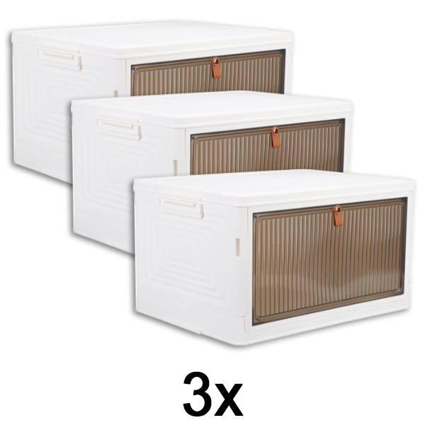 3x Кутия за съхранение с капак – готова за 2 минути, без инструменти | ORGABOX